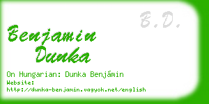 benjamin dunka business card