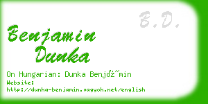 benjamin dunka business card